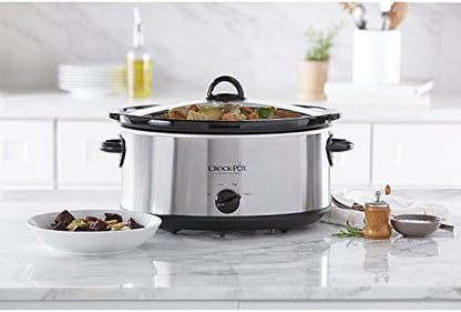 Crock-Pot 7 Quart Oval Manual Slow Cooker – Stainless Steel - Choice 170