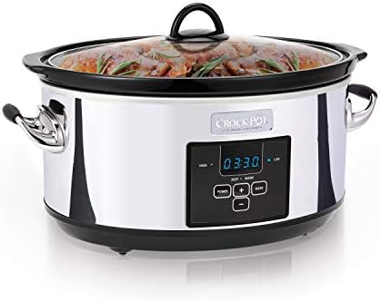 Crock-Pot 7 Quart Programmable Slow Cooker – Polished Platinum - Choice 388