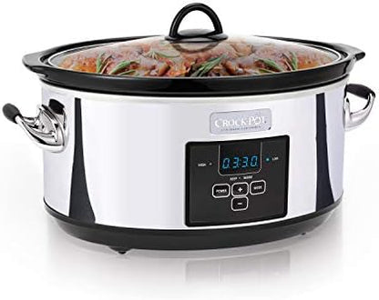 Crock-Pot 7 Quart Programmable Slow Cooker – Polished Platinum - Choice 388