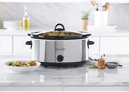 Crock-Pot 7 Quart Oval Manual Slow Cooker – Stainless Steel - Choice 170