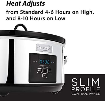 Crock-Pot 7 Quart Programmable Slow Cooker – Polished Platinum - Choice 388
