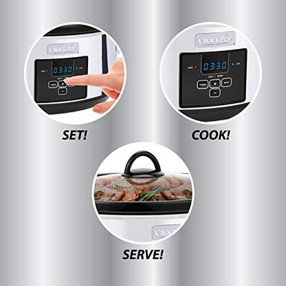 Crock-Pot 7 Quart Programmable Slow Cooker – Polished Platinum - Choice 388