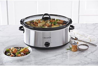 Crock-Pot 7 Quart Oval Manual Slow Cooker – Stainless Steel - Choice 170