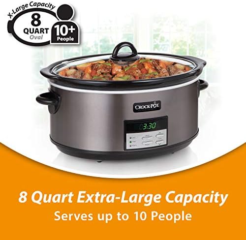 Crock-Pot 8 Quart Programmable Slow Cooker with Auto Warm - Choice 110