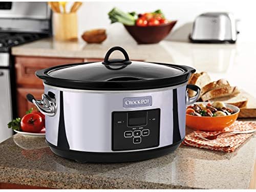 Crock-Pot 7 Quart Programmable Slow Cooker – Polished Platinum - Choice 388