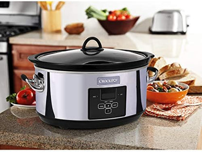 Crock-Pot 7 Quart Programmable Slow Cooker – Polished Platinum - Choice 388