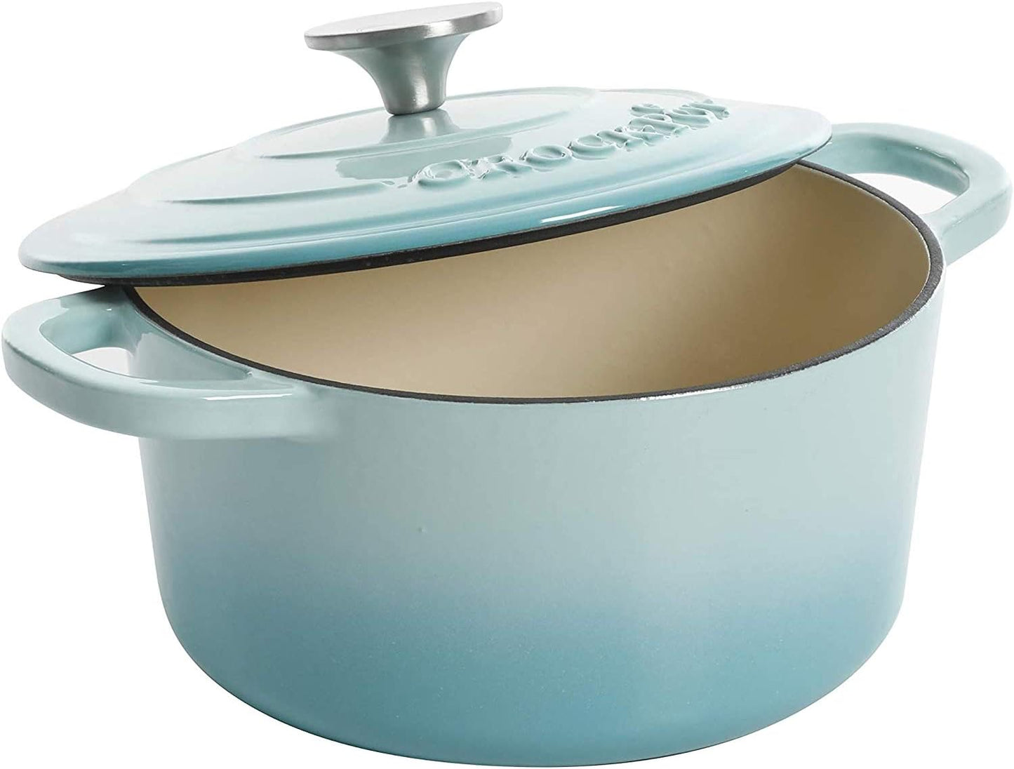Crock-Pot 3 Quart Enameled Cast Iron Dutch Oven – Aqua - Choice 324