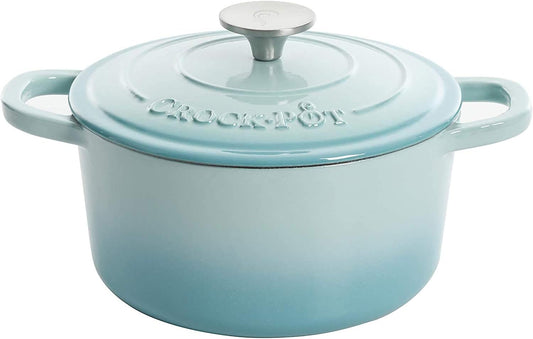 Crock-Pot 3 Quart Enameled Cast Iron Dutch Oven – Aqua - Choice 324
