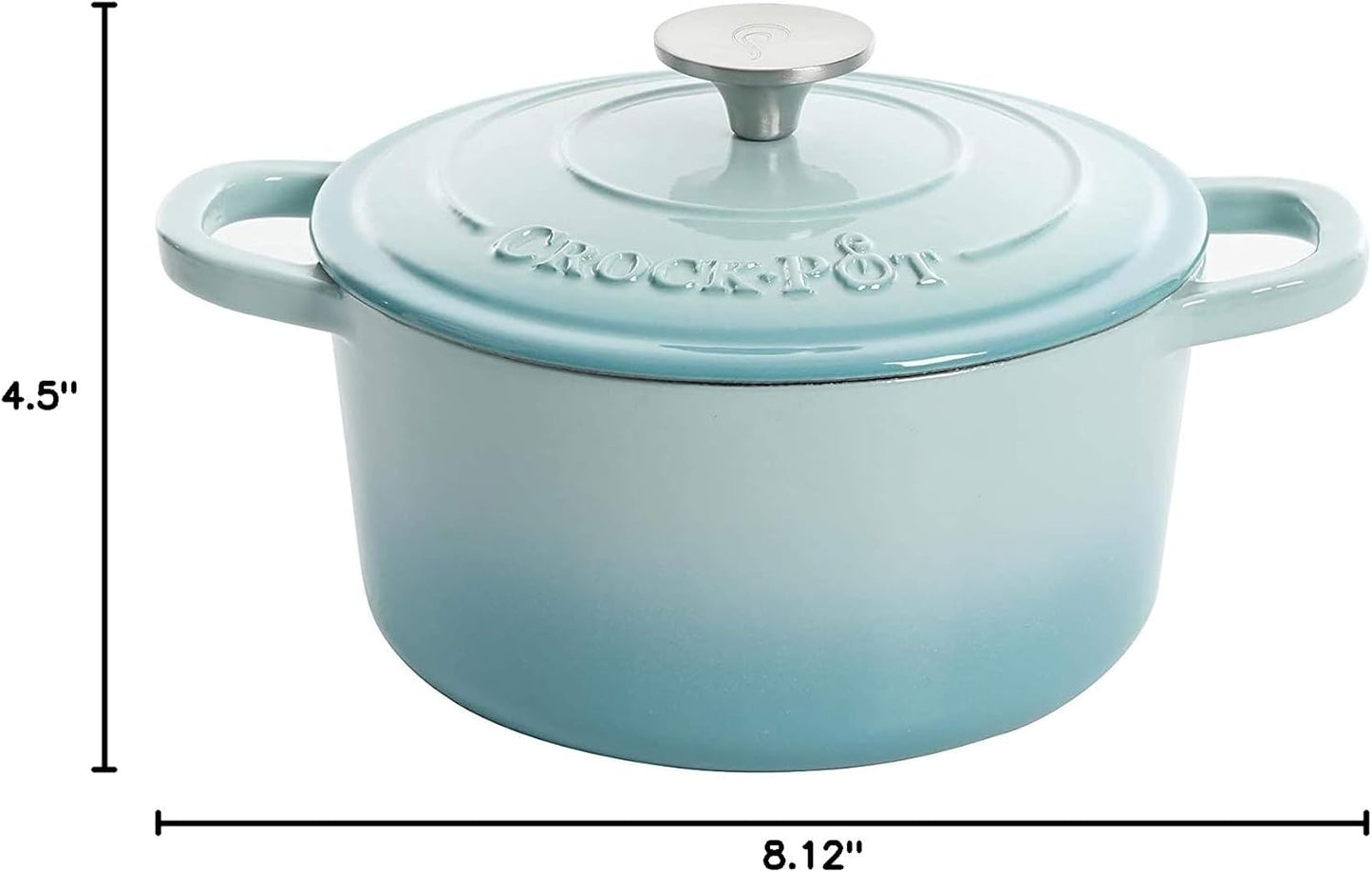 Crock-Pot 3 Quart Enameled Cast Iron Dutch Oven – Aqua - Choice 324