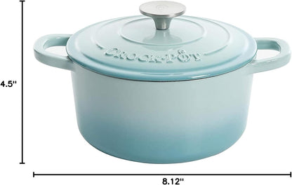 Crock-Pot 3 Quart Enameled Cast Iron Dutch Oven – Aqua - Choice 324