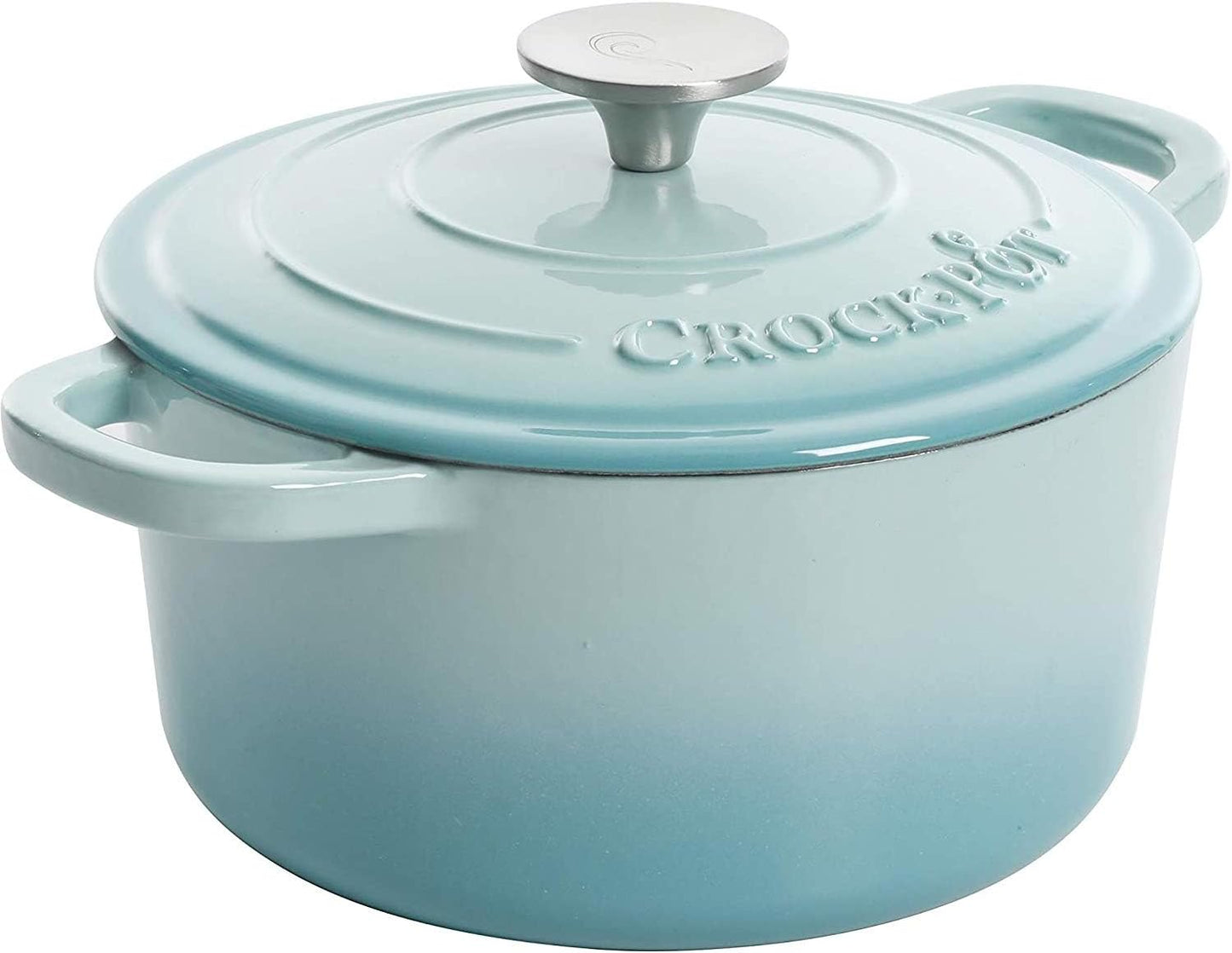 Crock-Pot 3 Quart Enameled Cast Iron Dutch Oven – Aqua - Choice 324